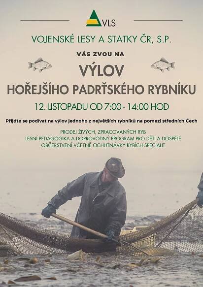 VLS zvou veřejnost na výlov Hořejšího Padrťského rybníku