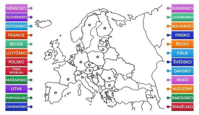 STÁTY EVROPSKÉ UNIE - slepá mapa