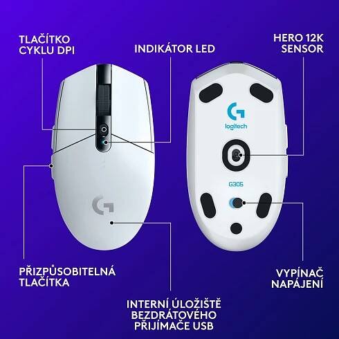 Logitech G305 bílá