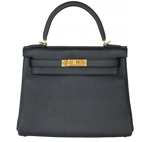 Hermes Kelly 28 Togo Black - GB10595M - Global Boutique