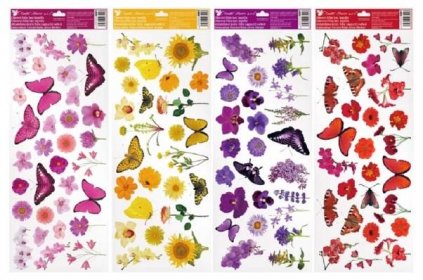 Anděl Přerov Dekorační okenní fólie motýli a květiny, mix dekorů, 60 x 22,5 cm koupit v OBI