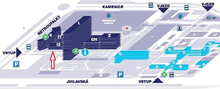 mapa FN Brno