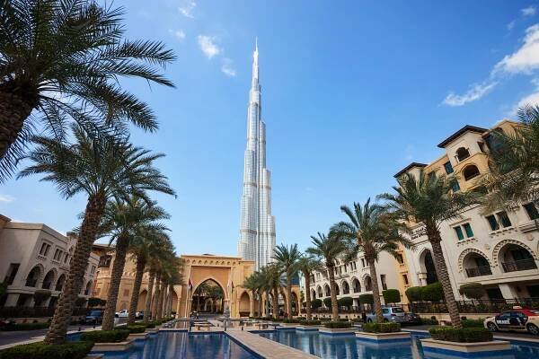 Pohled na Burj Khalifa nejvyšší budova na světě — Stock obrázek