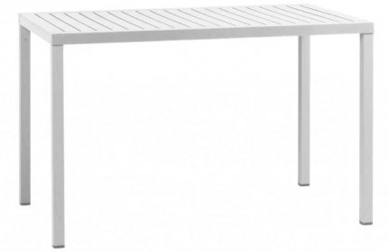 Bílý plastový zahradní stůl Cube 120 x 70 cm