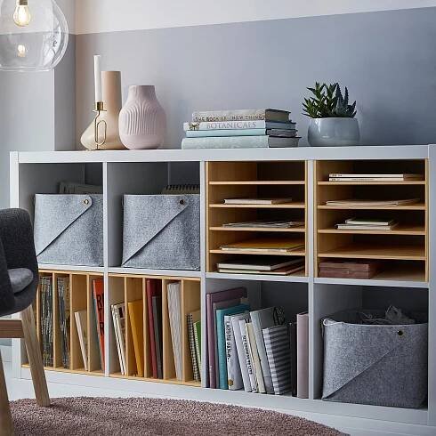 KALLAX Insert with 4 shelves - pine 33x33 cm