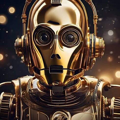 Bezplatný obrázek: See-Threepio (C-3PO), humanoidní robot se sluchátky na uších