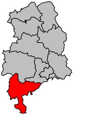 Kanton na mapě arrondissementu Figeac