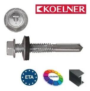 ON Samovrtné šrouby - vrtná kapacita 12 mm (5,5 x 38 mm / šestihranná hlava SW8 / EPDM těsnění / zinek bílý / 100ks)