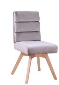 Bytelná otočná jídelní židle bez koleček, dřevěné nohy, vysoká nosnost 140 kg, šedivá
