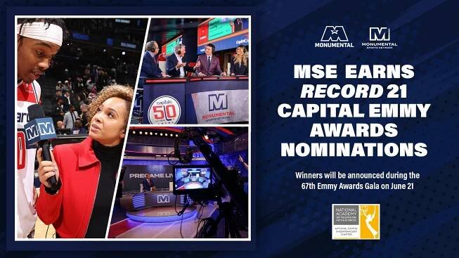 Monumental Sports & Entertainment Earns Record 21 Capital Emmy Awards Nominations - Monumental Sports