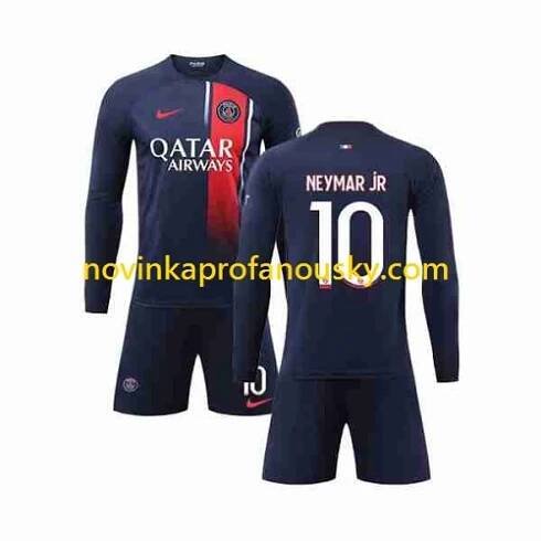 Paris Saint-Germain Dres Neymar Jr 10 Domácí Fotbalové Dresy pro Děti 2023-2024 Dlouhý rukáv