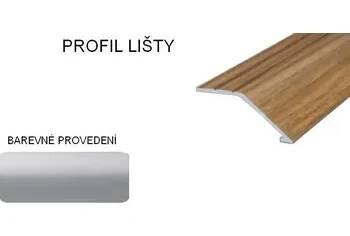 A 47 UKONČOVACÍ LIŠTY - SAMOLEPÍCÍ, šíře 41 mm Barva: Stříbrná, Zvolte délku: 270 cm