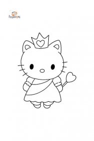 Omalovánka Hello Kitty princezna Online a Tisk zdarma!