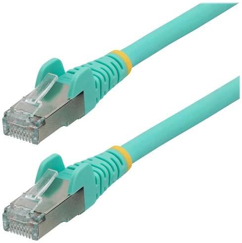 StarTech.com 50cm CAT6a Ethernet Cable - Aqua - Low Smoke Zero Halogen (LSZH) - 10GbE 500MHz 100W PoE++ Snagless RJ-45 w/Strain Reliefs S/FTP Network Patch Cord - Patch kabel - RJ-45 (M) do RJ-45 (M)