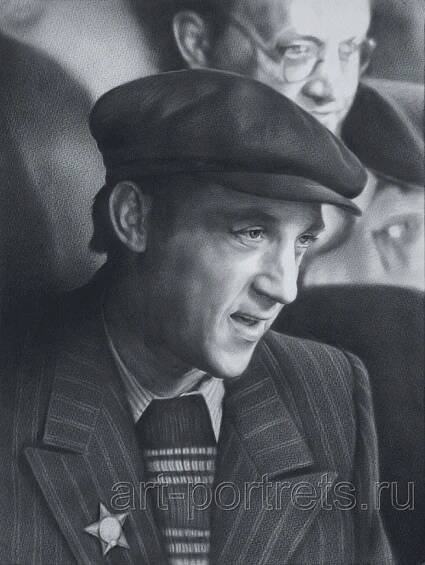 Drawing a man by dry brush