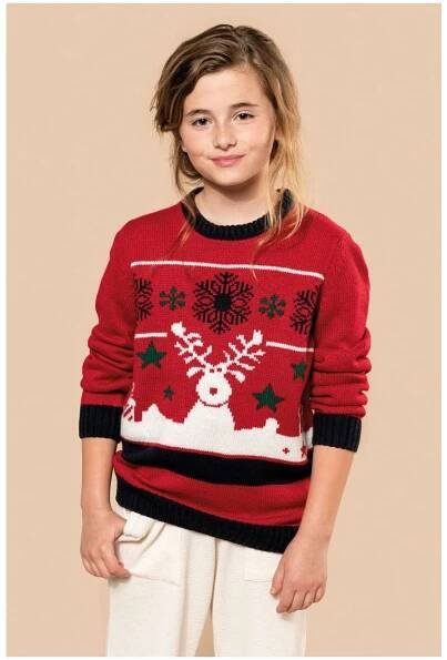 Dětský svetr s vánočním motivem soba Gift - LevnýTextil.cz