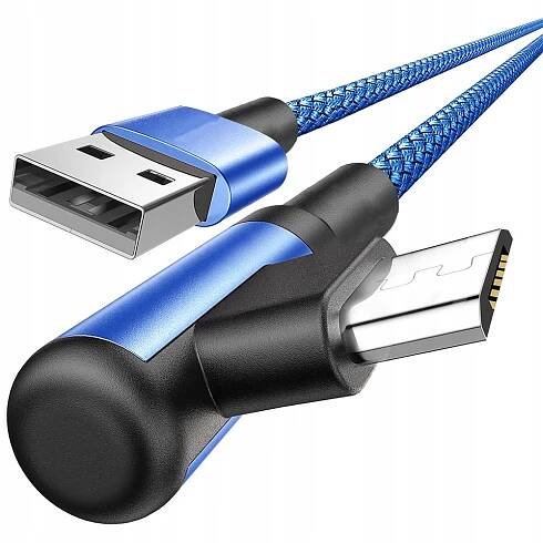 KABEL MICROUSB MICRO USB RYCHLÝ SILNÝ HERNÍ ÚHEL 90°