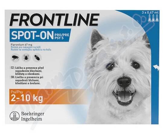Frontline Spot On Dog 2-10kg pipeta 3x0.67ml