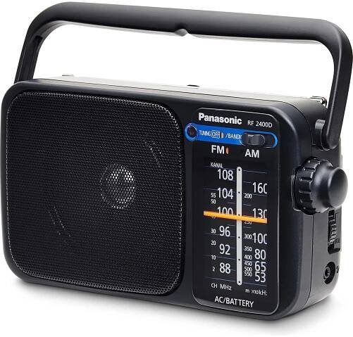 Panasonic RF-2400 prenosné FM/AM rádio s digitálnym tunerom (jednoduché a stabilné ladenie, veľká mierka, 10cm reproduktor s plným rozsahom), čierna - Značkový obchod Panasonic
