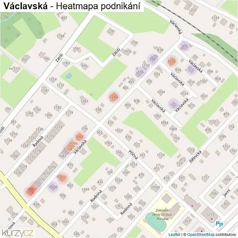 Mapa Václavská - Firmy v ulici.