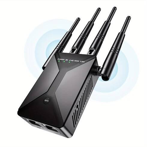 WiFi Extender * Booster, Cover Up To 13225 * & 130 Devices, Dual Band 2.4G And 5G, 1200Mbps Wall-Through Strong WiFi Booster, With Ethernet P