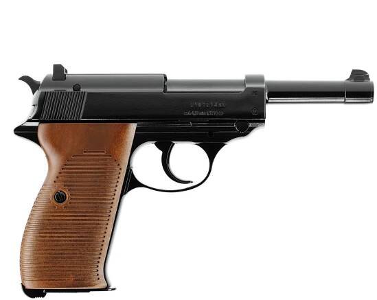 Pistole vzduchová UMAREX Legends P38 BLOWBACK CO2 ČERNÁ - BB 4,5mm steel