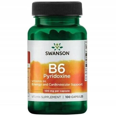 Swanson Vitamin B-6 100 mg 100 kapslí VITAMÍN B6 PYRIDOXIN