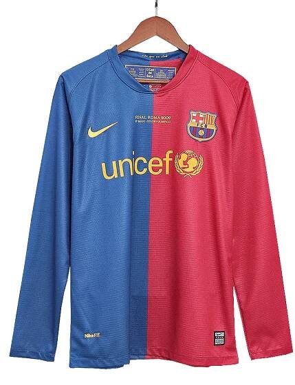 Domácí Retro Dres Barcelona 2008/09 Long Sleeve - UCL Final