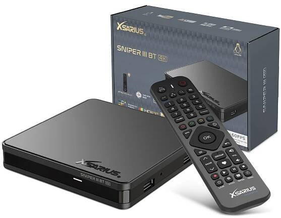 Xsarius Sniper 3 BT - 4K Linux UHD HEVC OTT Linux WiFi IPTV PremiumTV Box