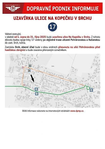 Uzavírka v Srchu - obrázek