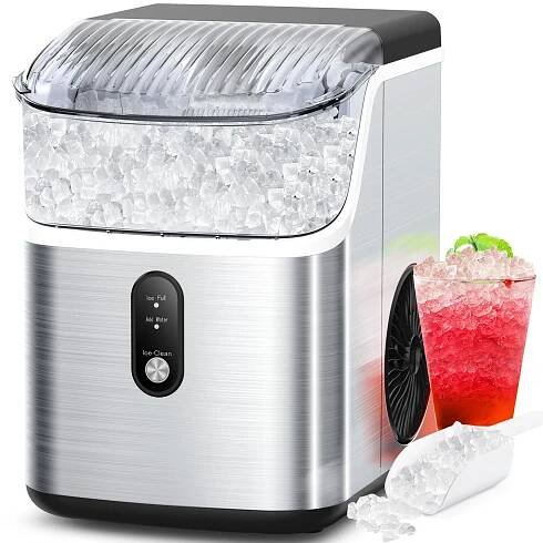 Nugget Ice Makers Countertop Soft Chewable Pellet Ice Machine