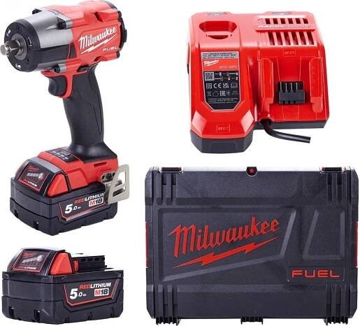 Milwaukee M18 FMTIW2F12-502X Aku rázový utahovák (1/2") (18V/2x5,0Ah) HD Box 4933478450