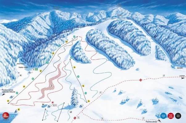 Pavčina Lehota - Žiarce - mapa sjezdovek