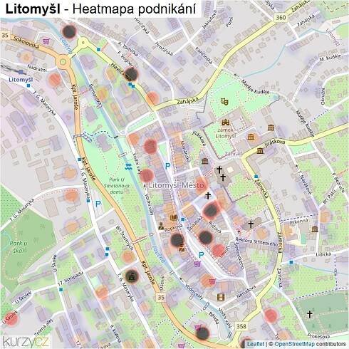 Mapa Litomyšl - Firmy v obci.