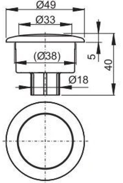 ALCAPLAST Tlačítko kompletní chrom k A2000 V011