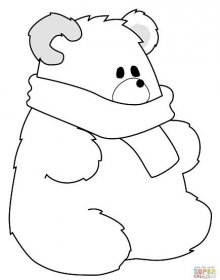 Lední medvěd se šátkem omalovánka | Omalovánky k Vytisknutí Zdarma