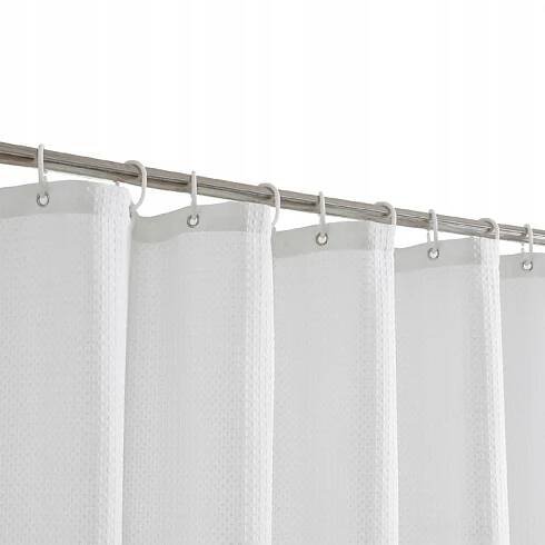 Koupelnový sprchový závěs na vanové háčky 180x180 cm Waffle White