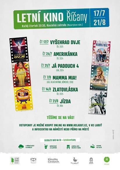 Opět jsme pro vás připravili letní kino! Těšit se můžete na filmové večery v Kouzelné zahradě u knihovny na Masarykově náměstí