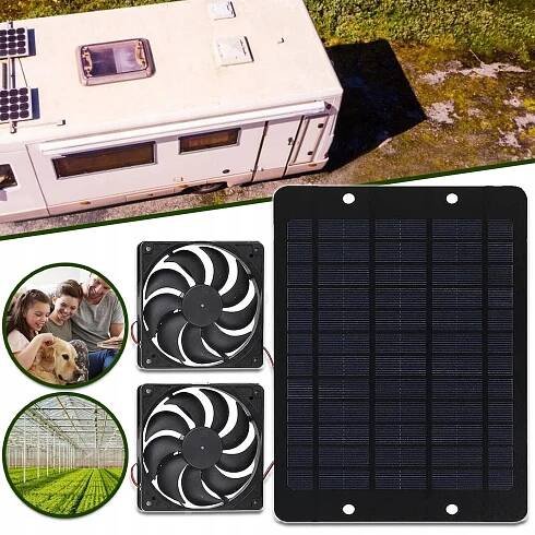 SOLÁRNÍ ODSÁVACÍ VENTILÁTOR S EFEKTIVNÍM ODVODEM TEPLA, VENTILACE 10 W