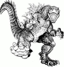 Realistic Godzilla Coloring Pages