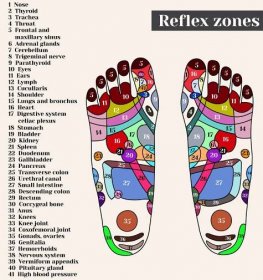 Akupunkturních bodů na chodidlech. Reflexní zóny na nohou. Akupunktura. — Stockový vektor