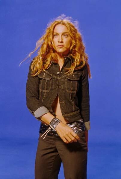 Singer Madonna on set for the music video of Ray of Light in 1998.