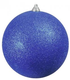 Vánoční ozdoby | Vánoční ozdoba 20cm, modrá koule s glitry | Vánoční dekorace a osvětlení 2023 - VANOCNI-SHOP.EU