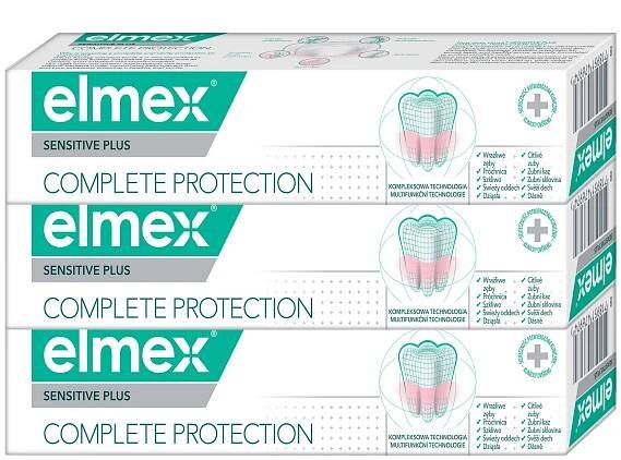 ELMEX Sensitive Complete Protection zubní pasta pro kompletní ochranu zubů 3 x 75ml