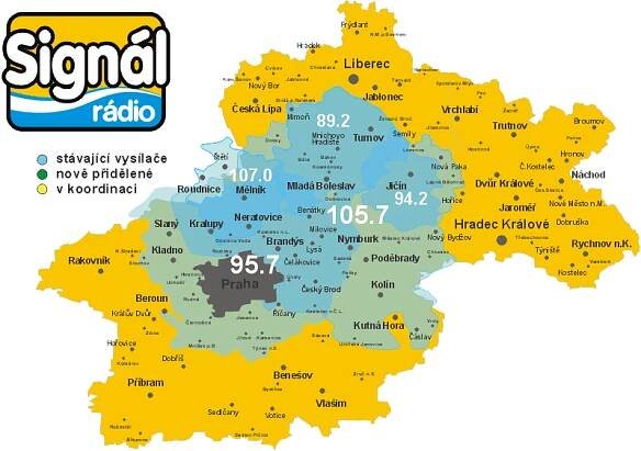Pokrytí Signál radia 2014