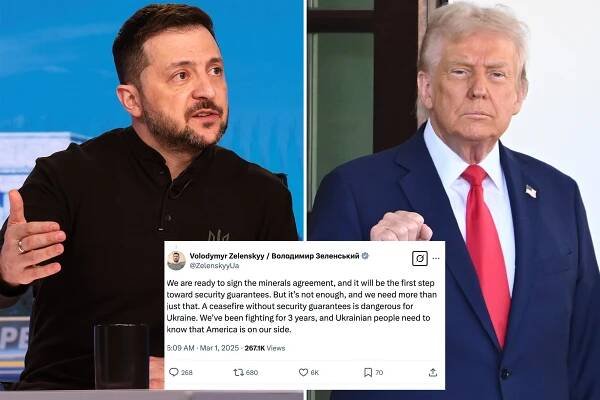 Ukraine's Volodymyr Zelensky says he still wants US minerals deal after explosive Trump talks