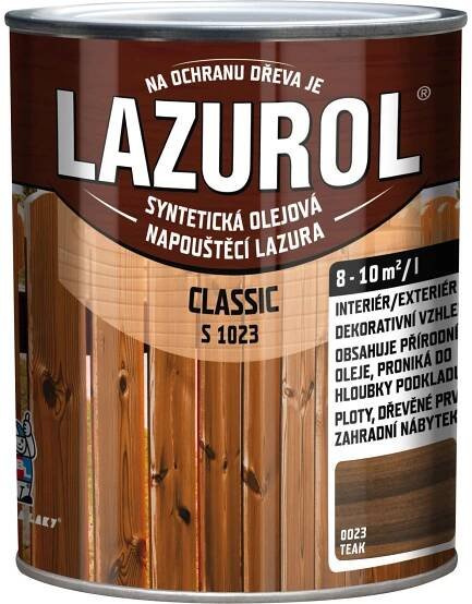 LAZUROL Lazura na dřevo CLASSIC S1023, 0023 teak 750 ml nakoupit u OBI
