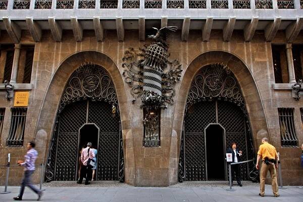 Entrance to Palau Güell, Barcelona.