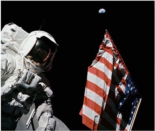 Figure 1. Apollo 17 LM Pilot Harrison Schmitt at Taurus-Littrow, December 1972. Source: NASA. 