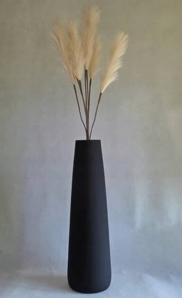 Vysoká skleněná váza na květiny ČERNÁ MAT H50 cm, moderní design art deco EAN (GTIN) 5905937922300